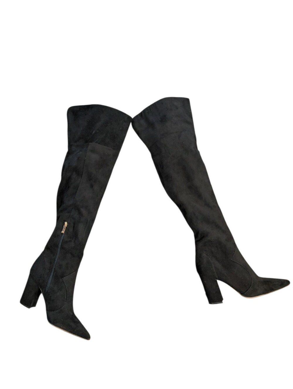 Jessica Simpson Black Over-the-Knee Suede Boots with Block Heel Size 9